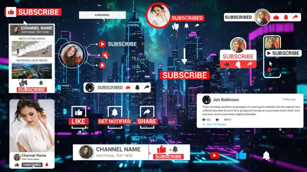YouTube Motion Graphics Pack: Notification Alerts You Can Edit