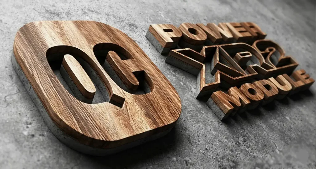 High-Quality 3D Wooden Logo Display Mockup for Branding